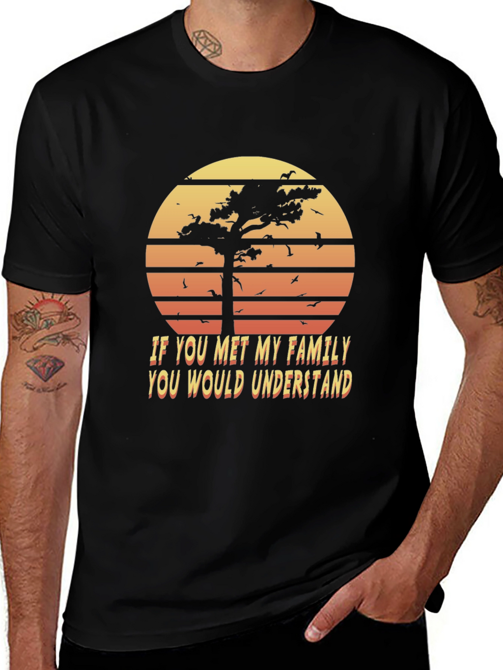 Retro Family Humor T-Shirt - Sunset Graphic Tee