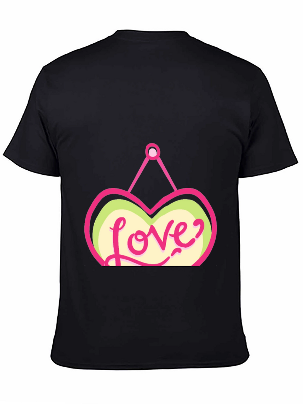 Love Heart Graphic Black T-Shirt