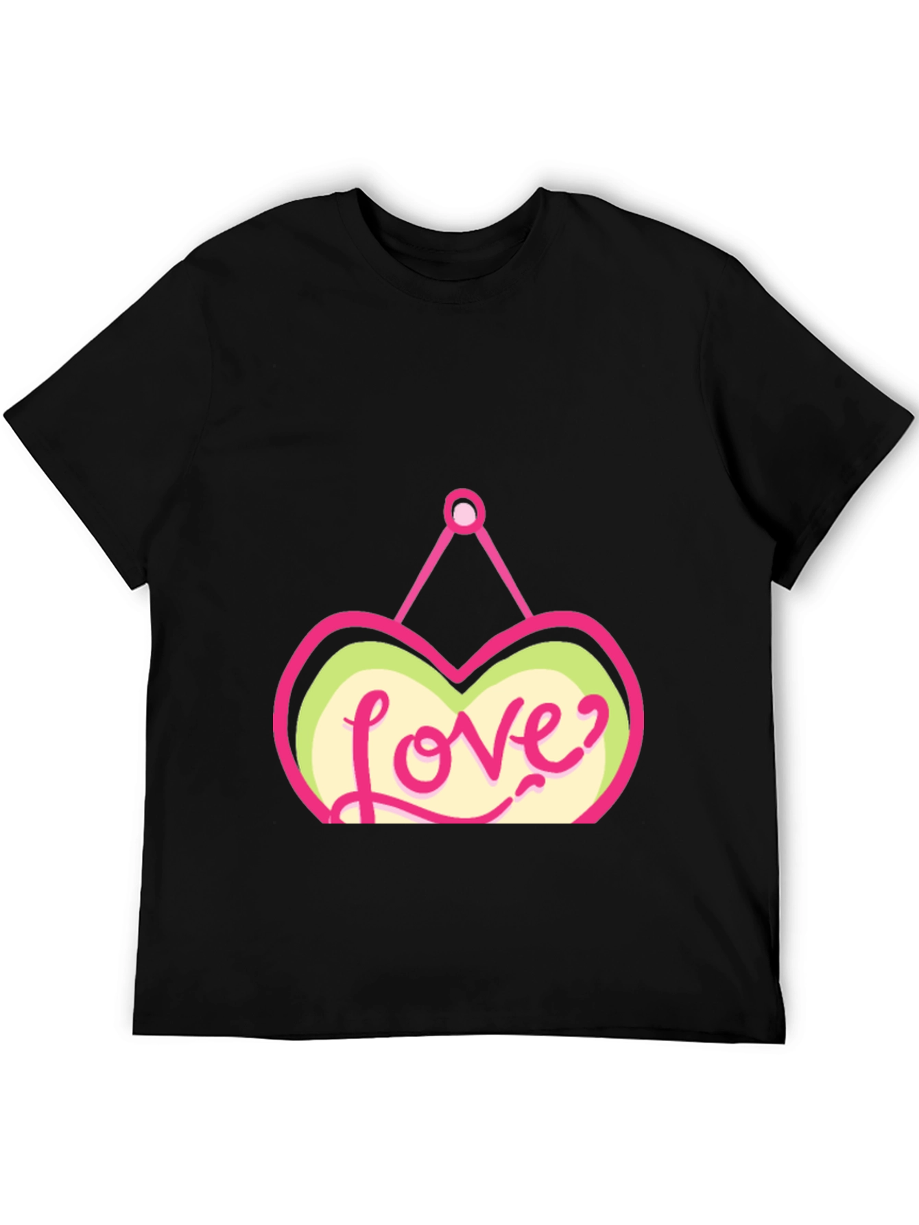 Love Heart Graphic Black T-Shirt