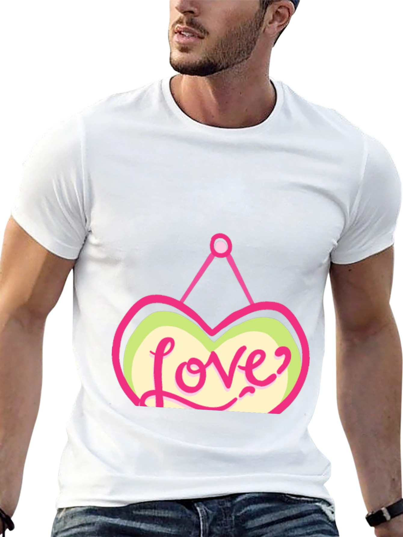 Love Heart Graphic Black T-Shirt