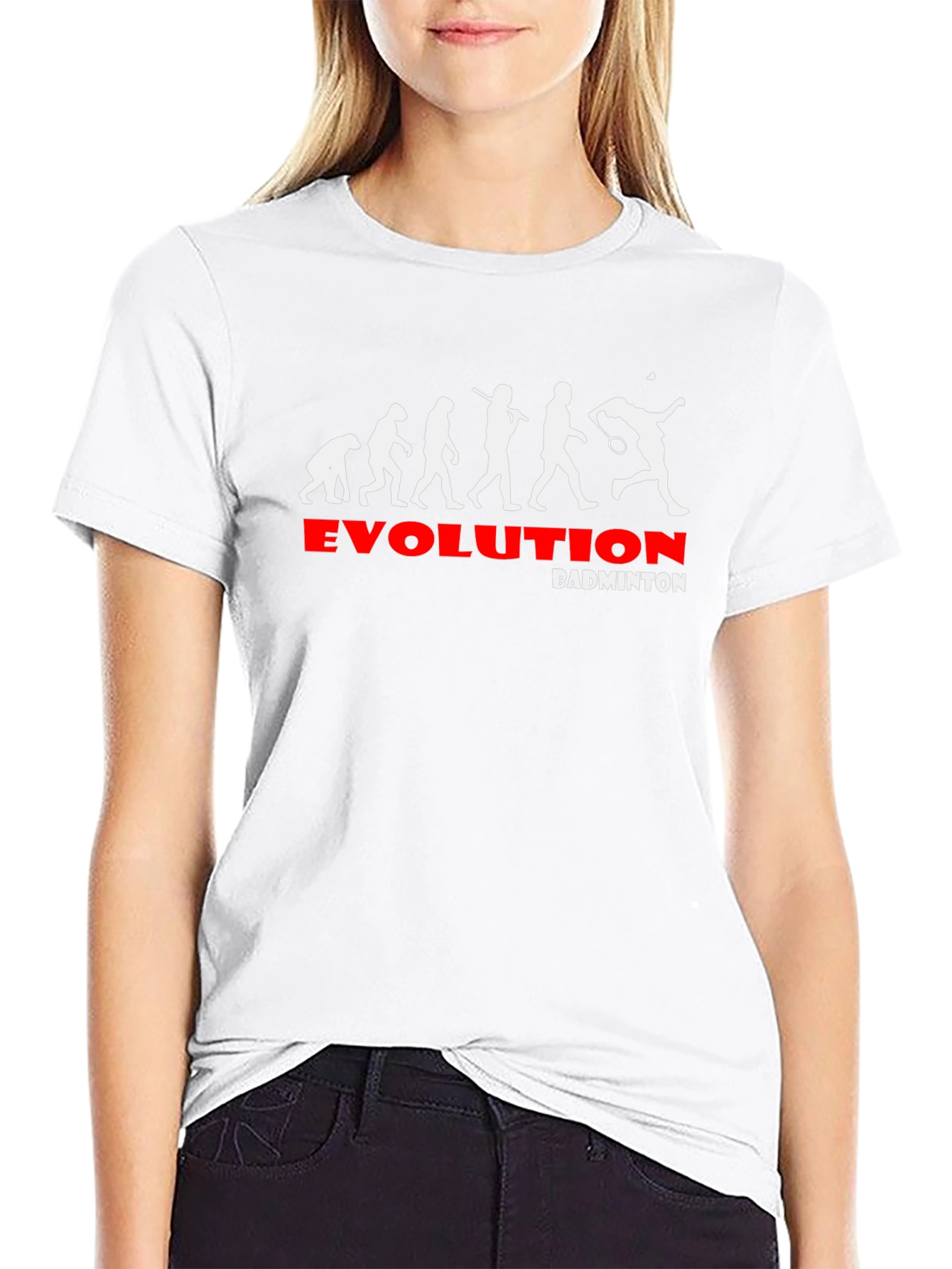 Evolution of Badminton Black Graphic Tee