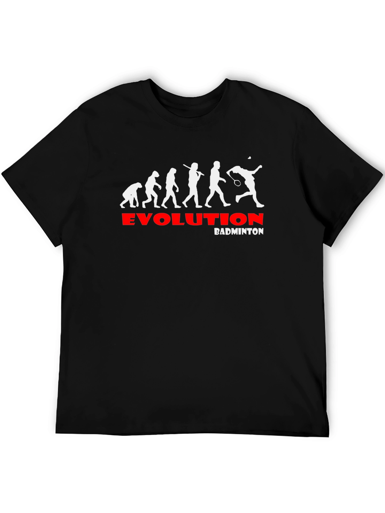 Evolution of Badminton Black Graphic Tee