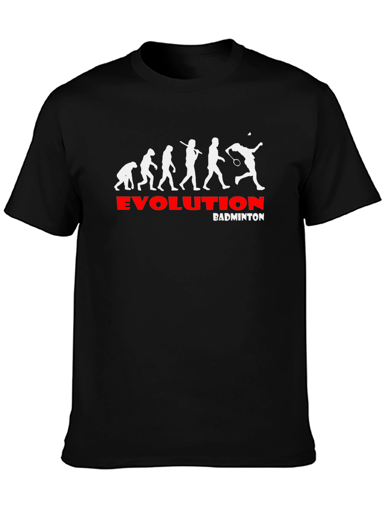 Evolution of Badminton Black Graphic Tee