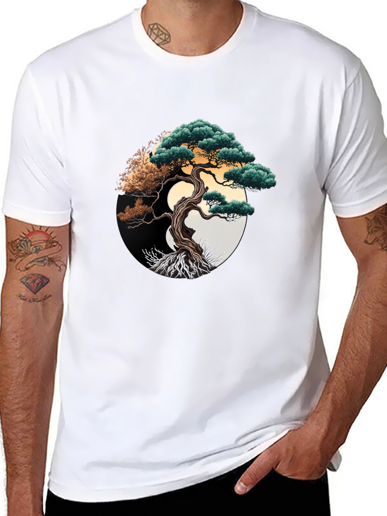 Bonsai Tree Graphic Tee - Yin Yang Design