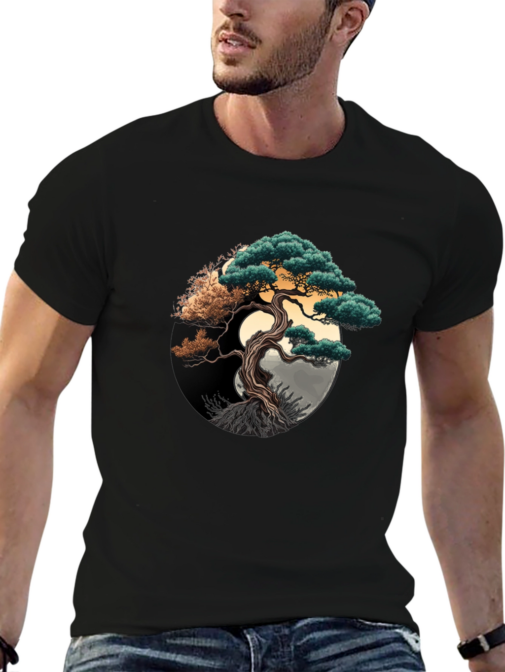 Bonsai Tree Graphic Tee - Yin Yang Design