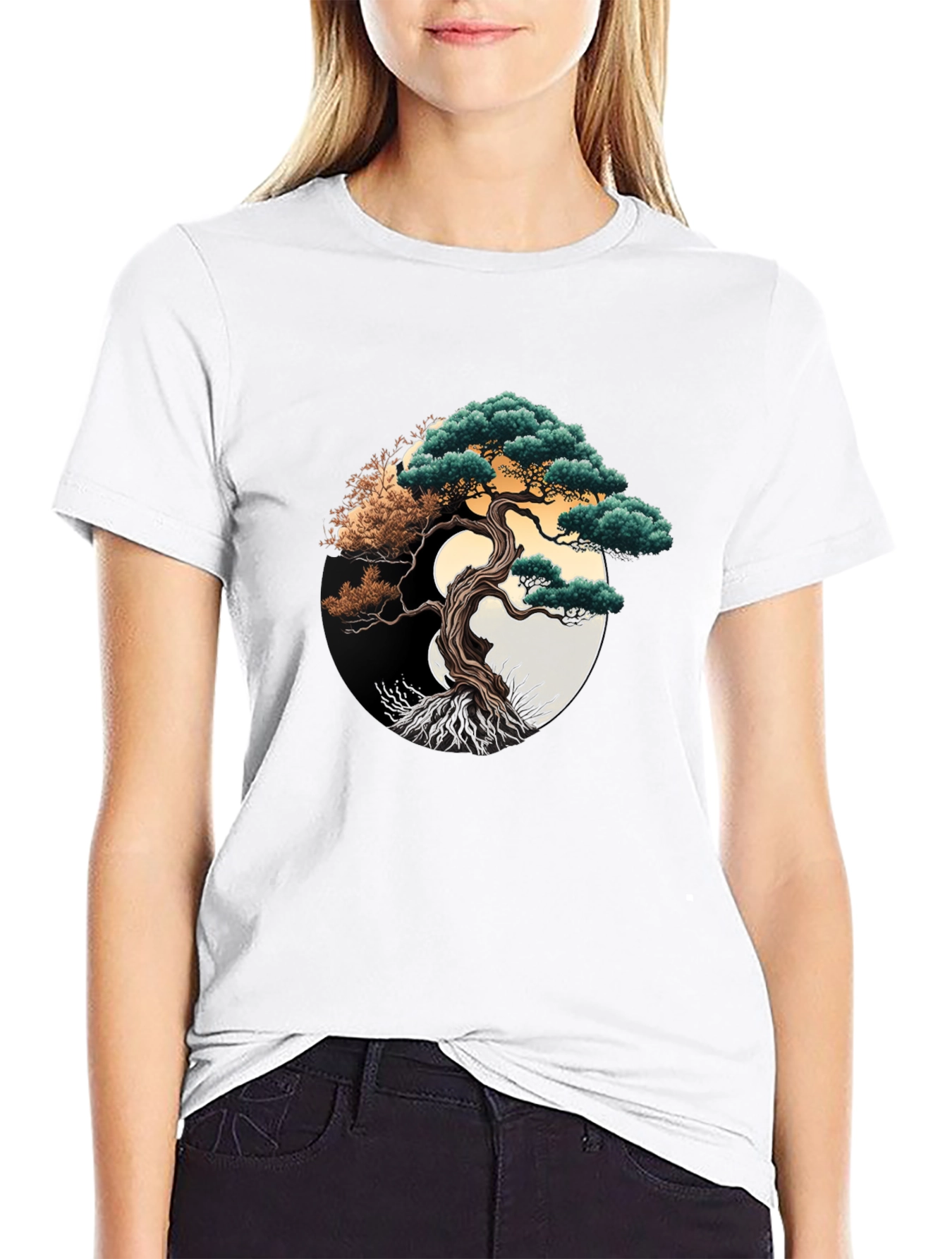 Bonsai Tree Graphic Tee - Yin Yang Design