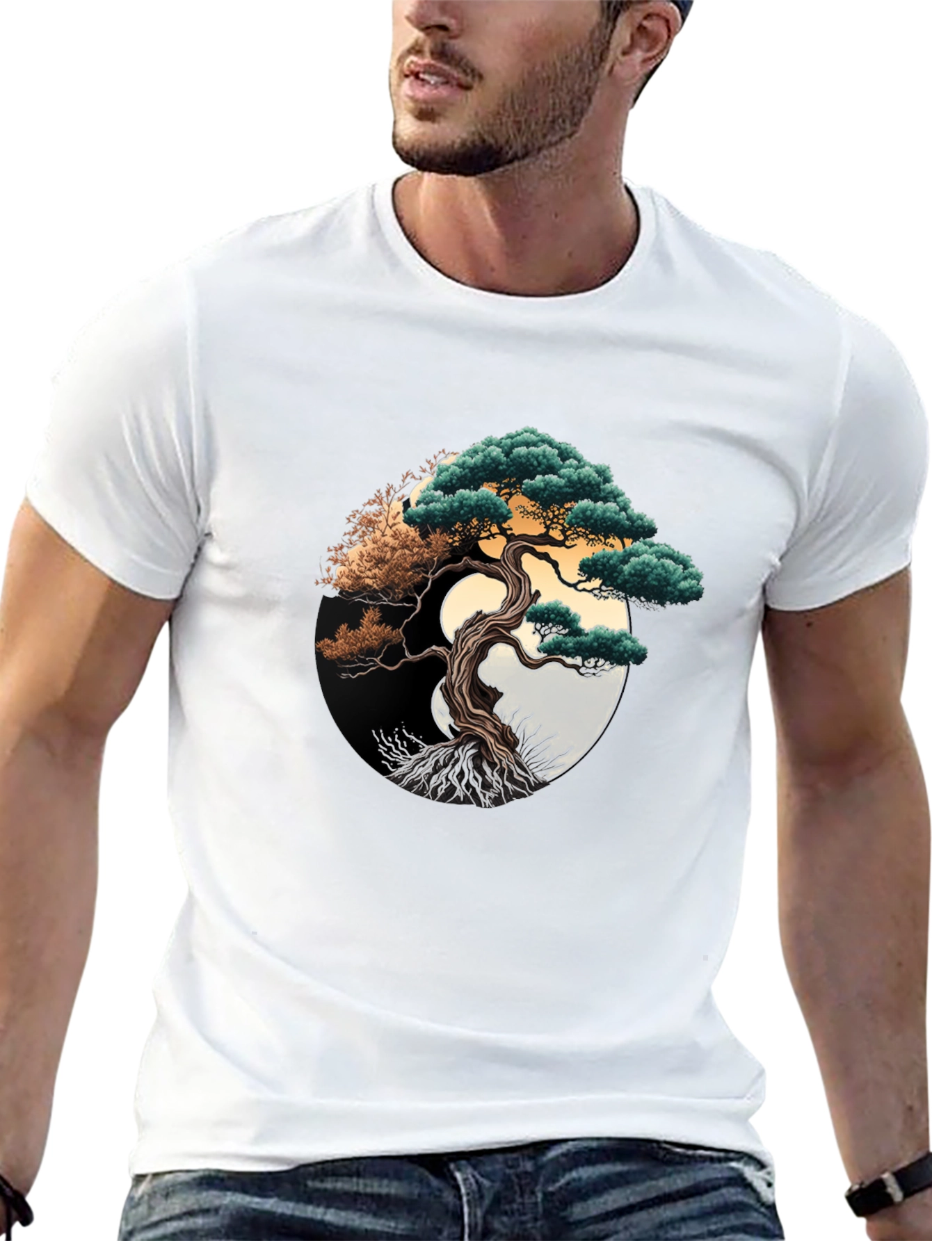 Bonsai Tree Graphic Tee - Yin Yang Design