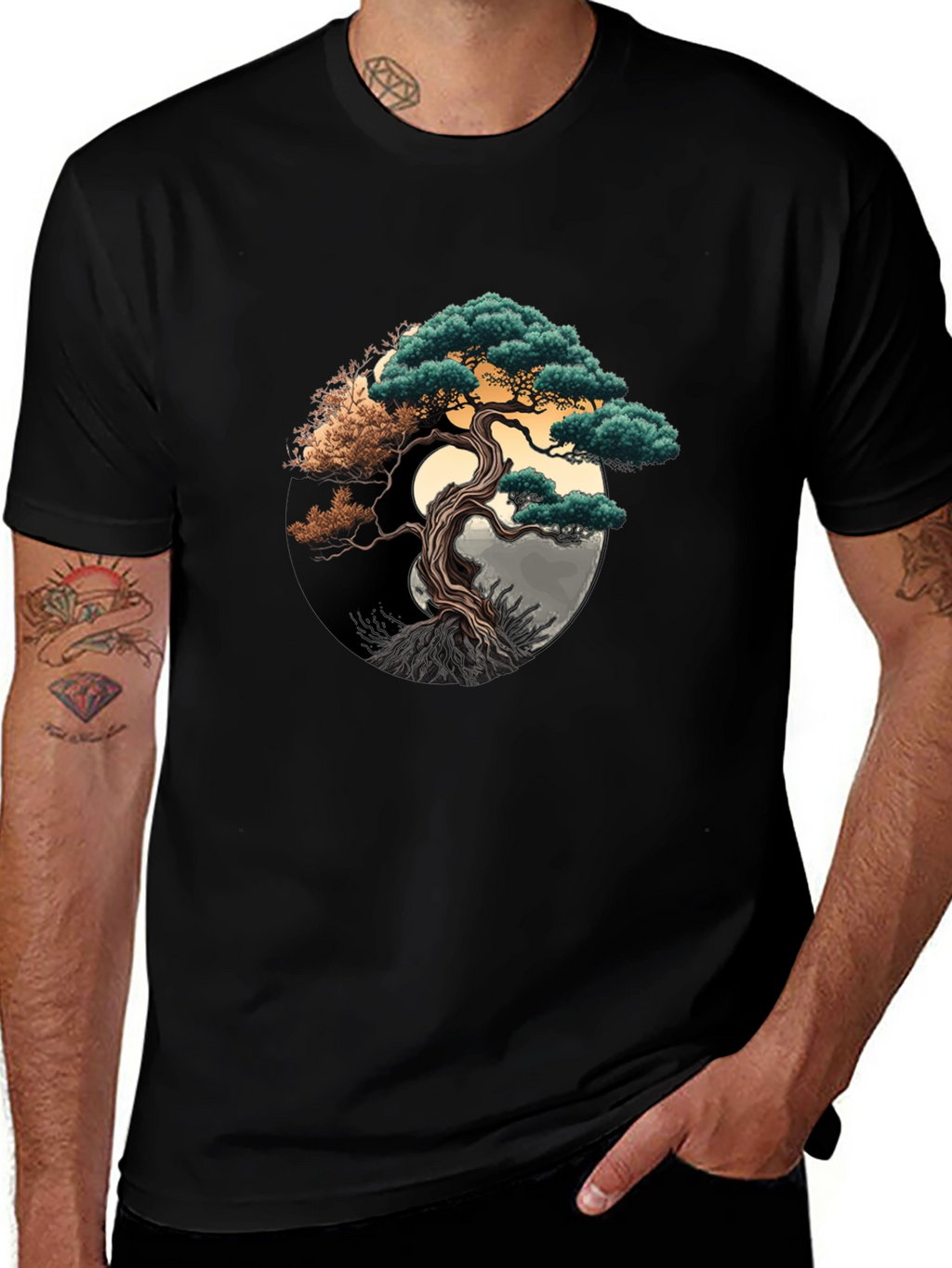 Bonsai Tree Graphic Tee - Yin Yang Design