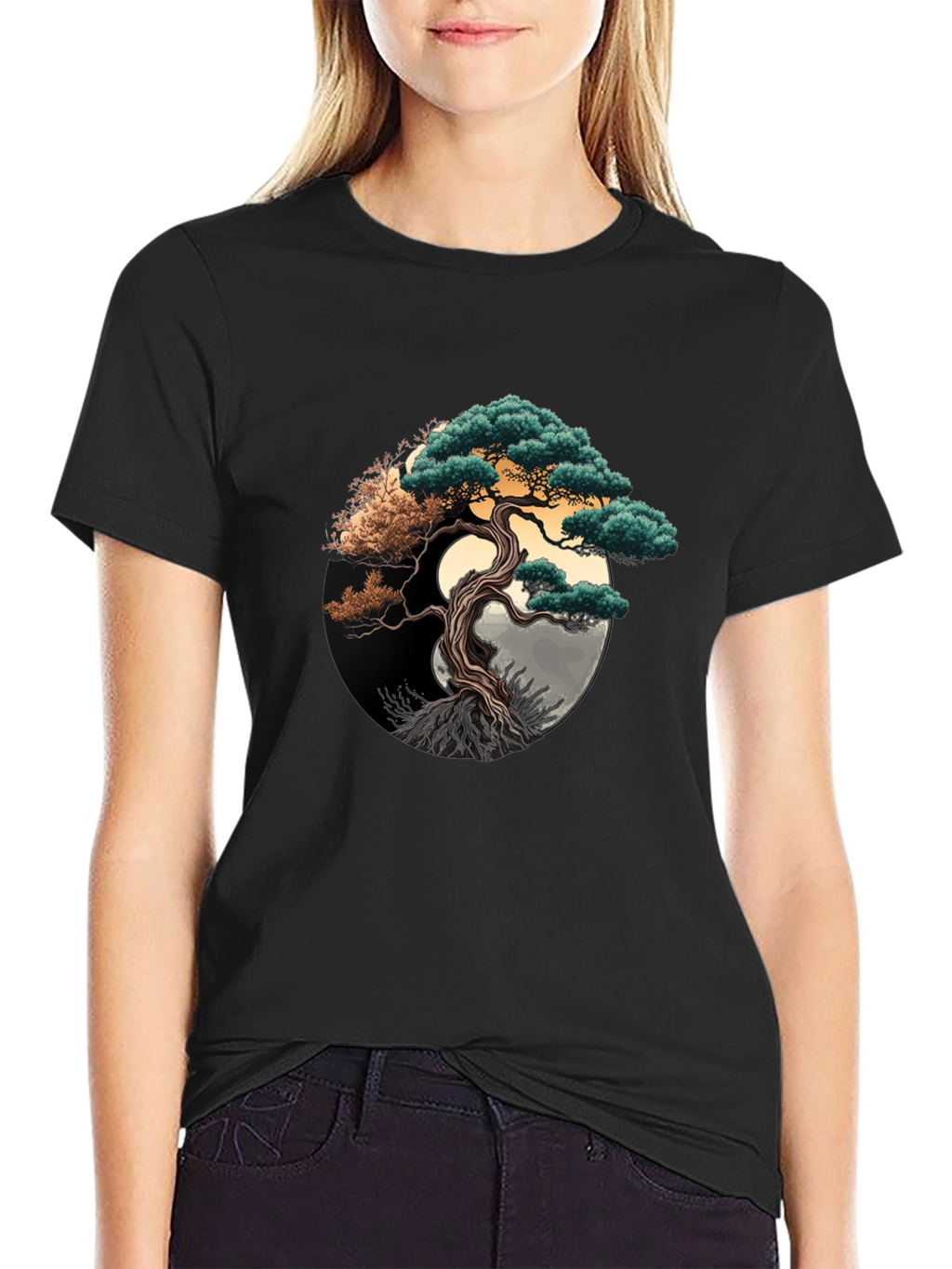 Bonsai Tree Graphic Tee - Yin Yang Design