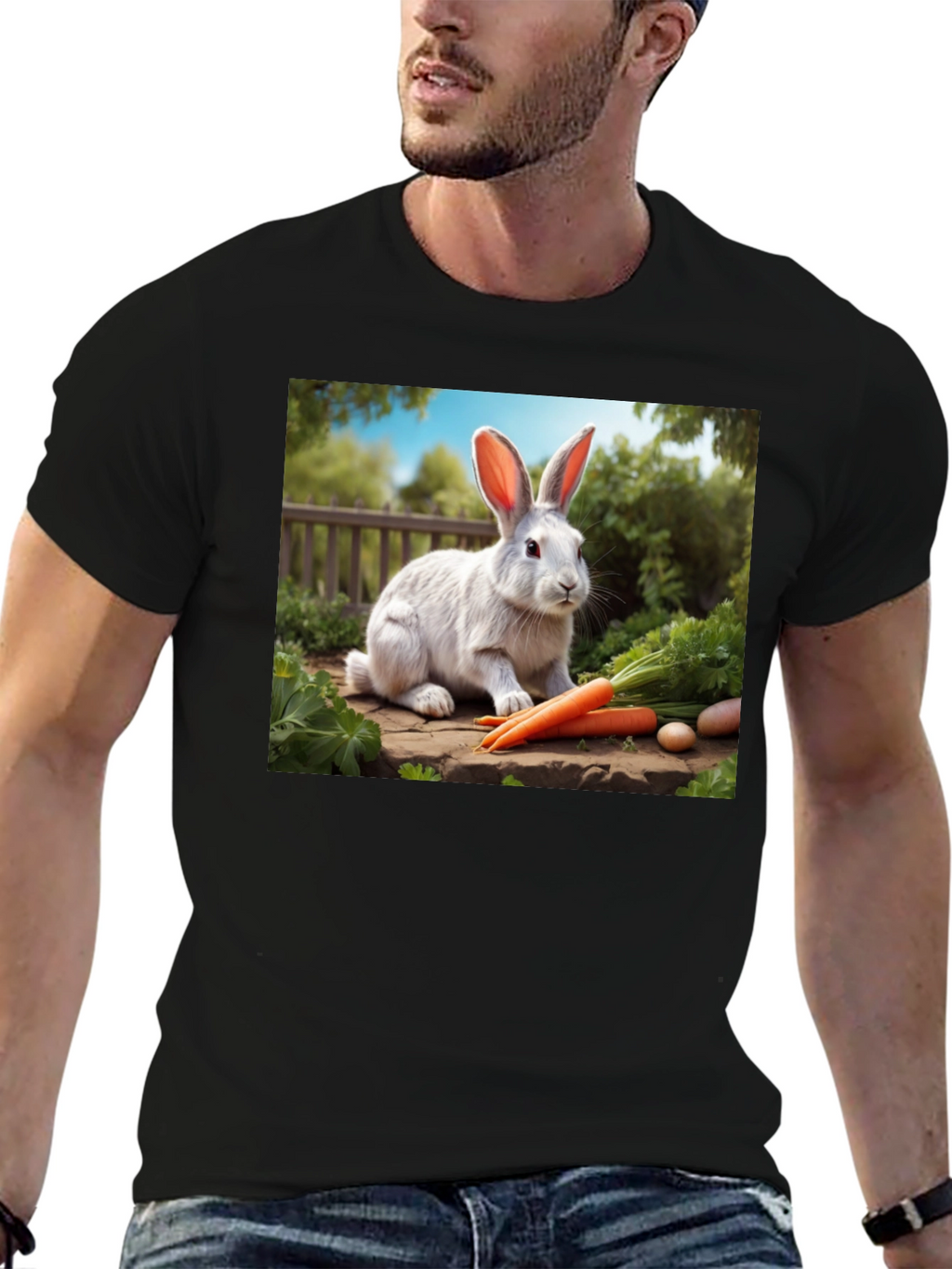 Rabbit & Carrot Graphic Tee - Cute Animal Shirt