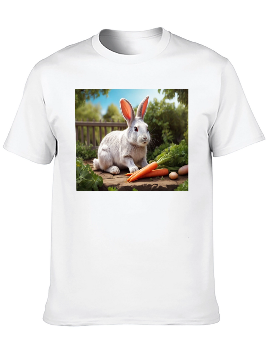 Rabbit & Carrot Graphic Tee - Cute Animal Shirt