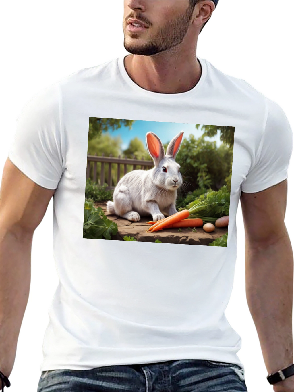 Rabbit & Carrot Graphic Tee - Cute Animal Shirt