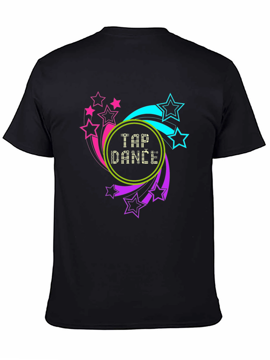 Tap Dance Stars Graphic Tee - Black Cotton Blend
