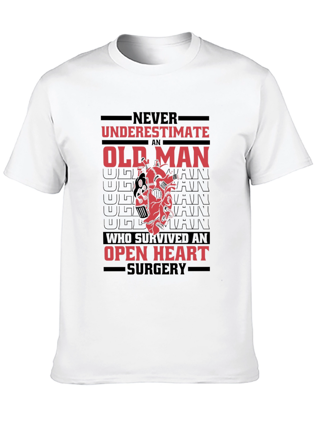 Old Man Open Heart Surgery Survivor Graphic Tee
