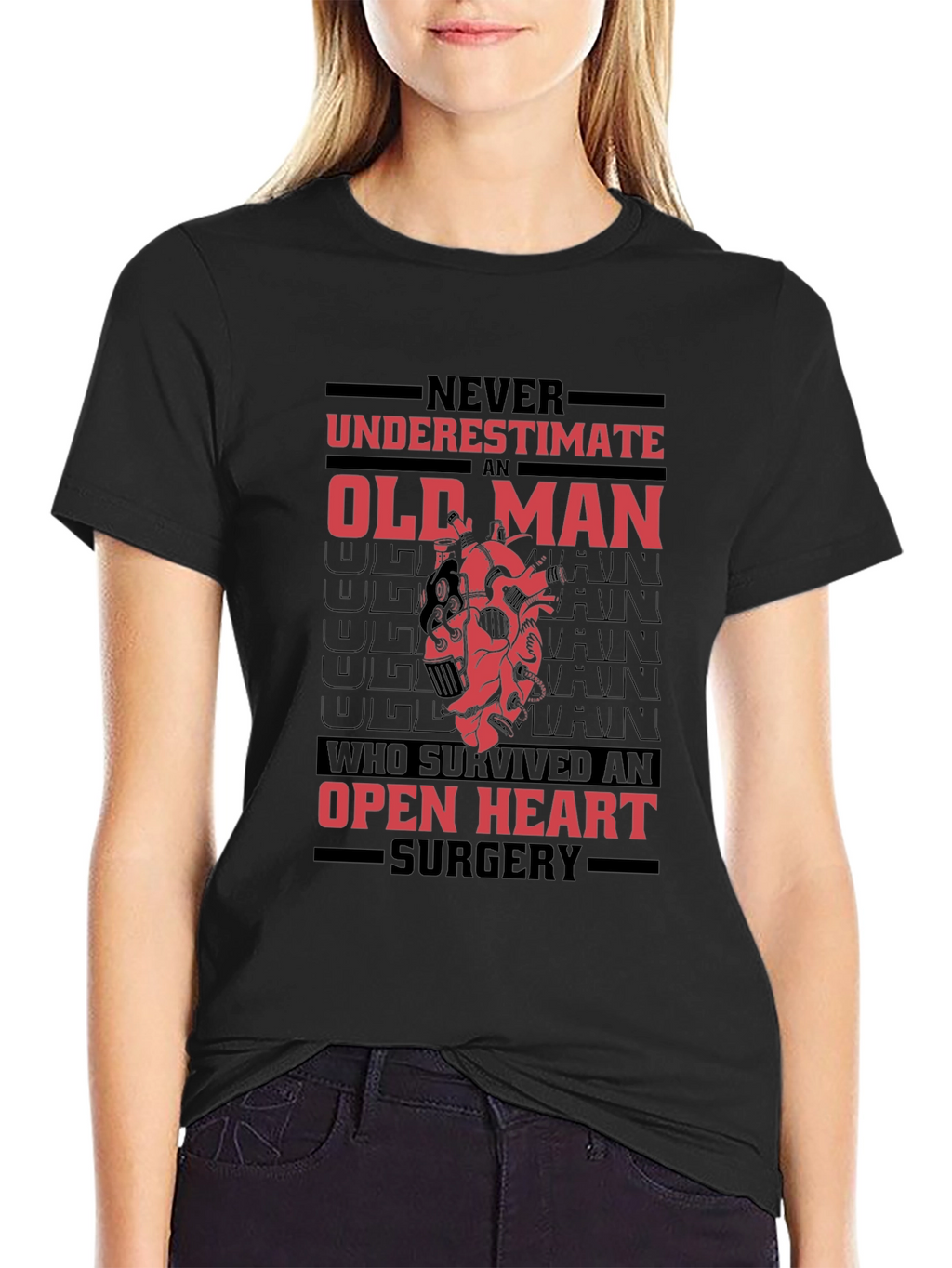 Old Man Open Heart Surgery Survivor Graphic Tee