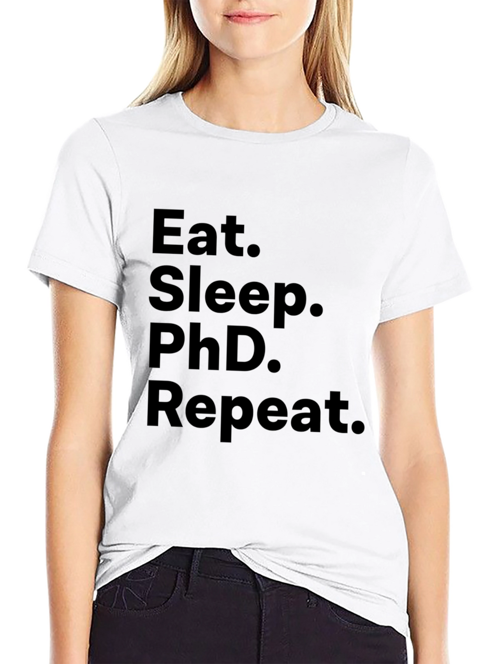 Eat Sleep PhD Repeat Black T-Shirt
