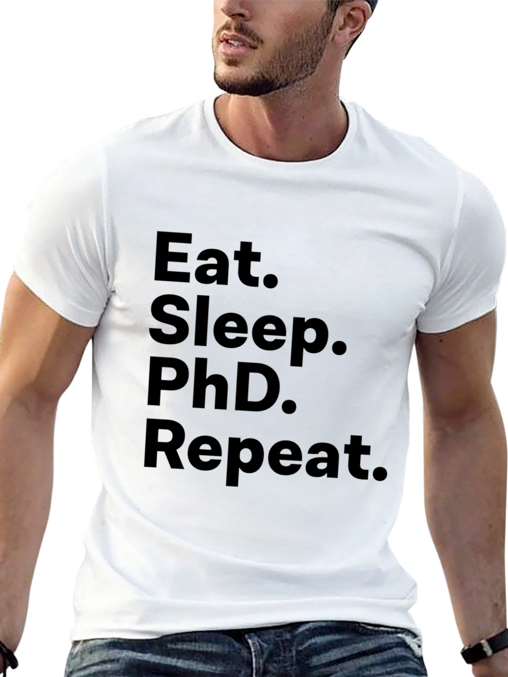 Eat Sleep PhD Repeat Black T-Shirt