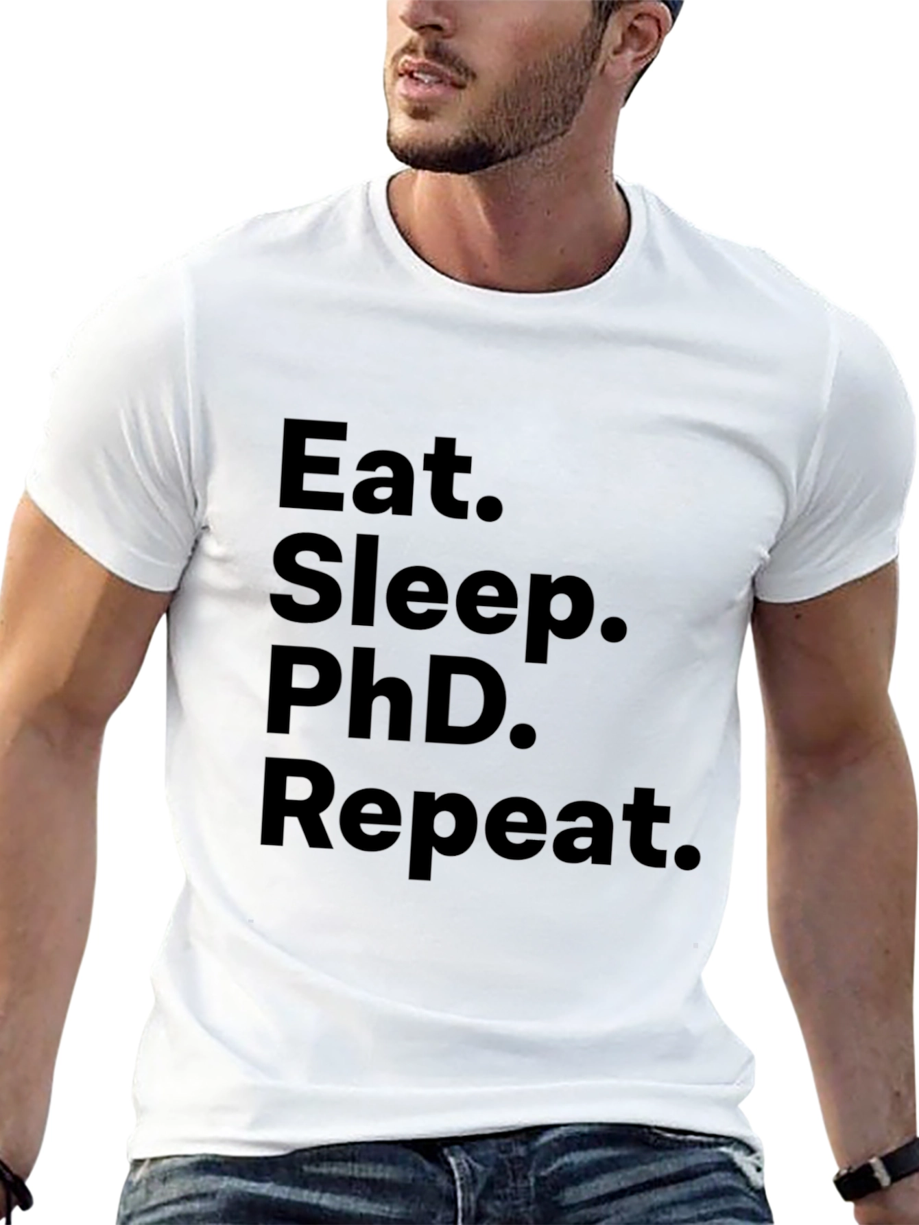 Eat Sleep PhD Repeat Black T-Shirt