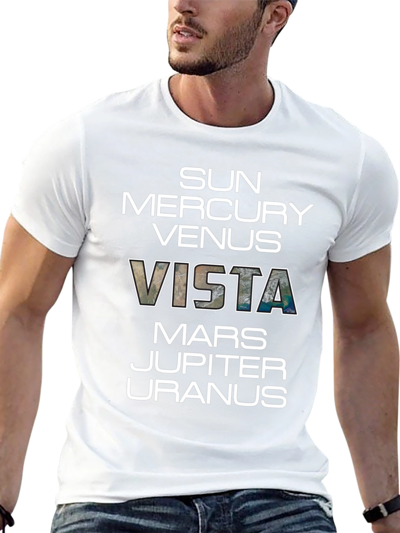 Planets Vista Graphic Black T-Shirt