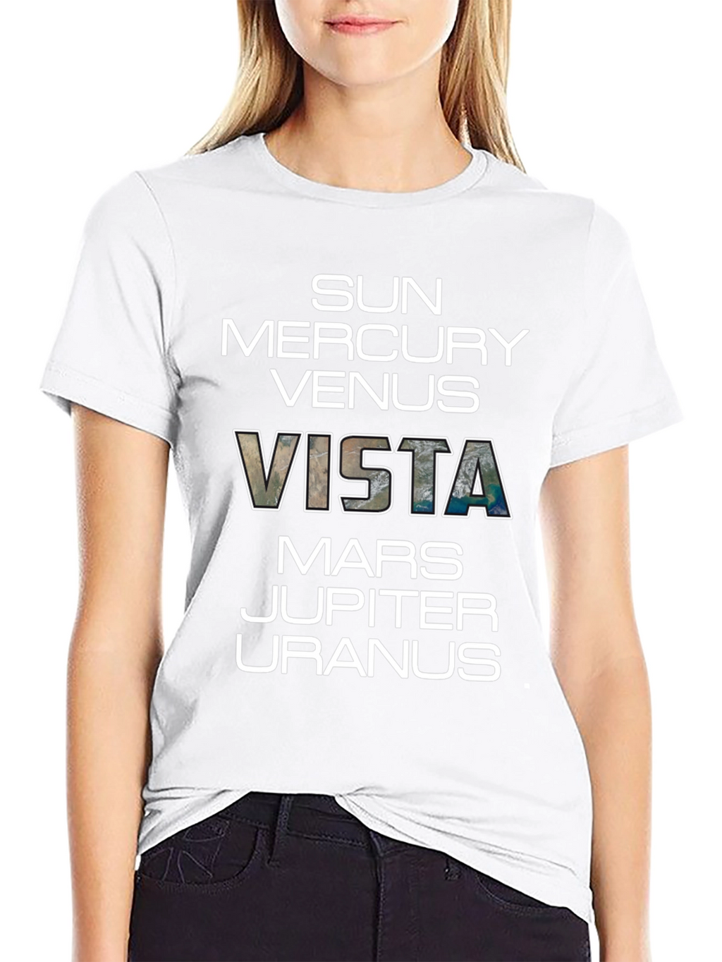 Planets Vista Graphic Black T-Shirt