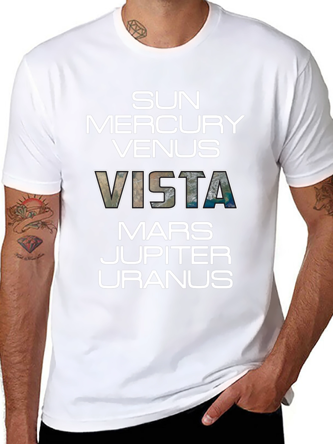 Planets Vista Graphic Black T-Shirt