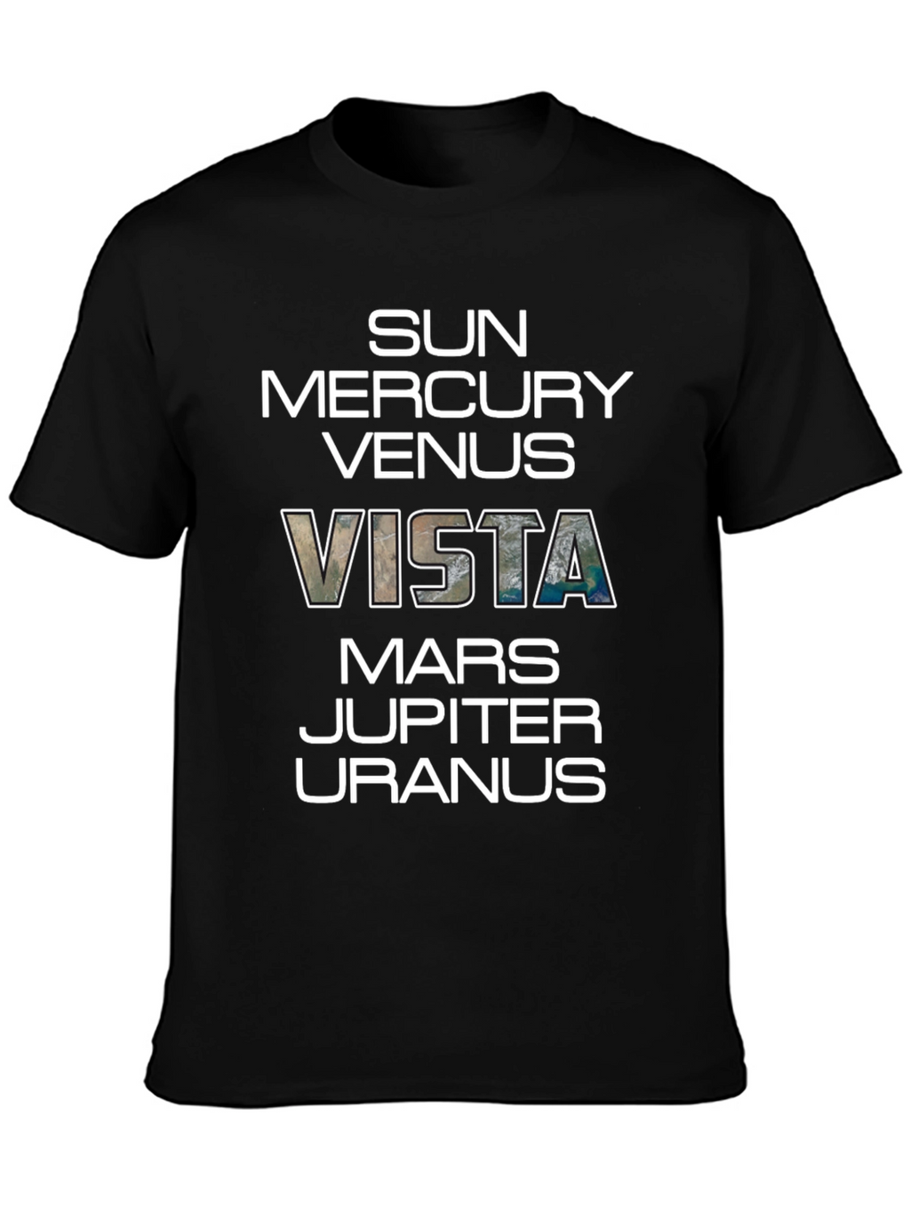 Planets Vista Graphic Black T-Shirt
