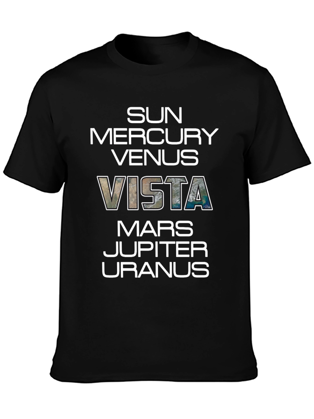 Planets Vista Graphic Black T-Shirt