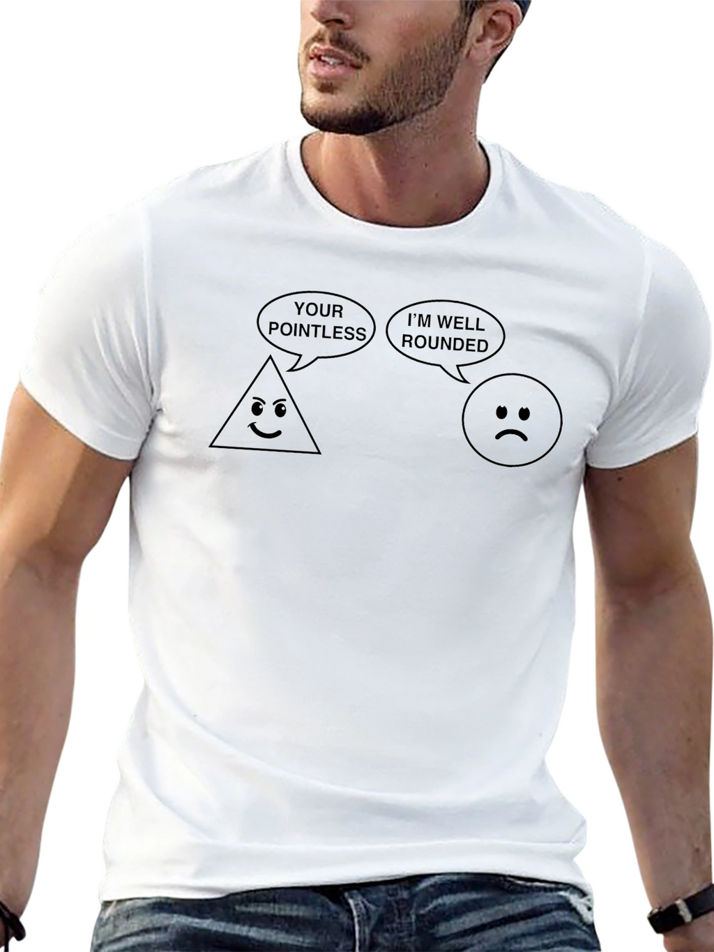 Funny Geometric T-Shirt - Pointless Triangle Well Rounded Circle