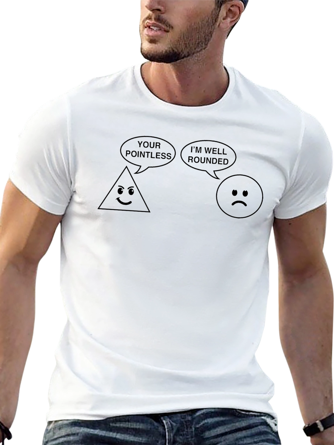 Funny Geometric T-Shirt - Pointless Triangle Well Rounded Circle