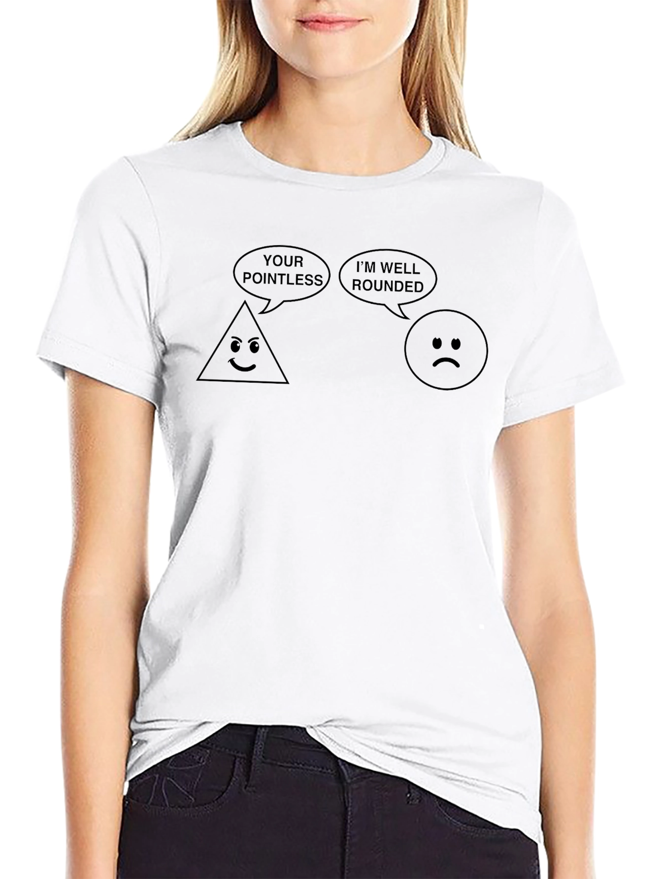 Funny Geometric T-Shirt - Pointless Triangle Well Rounded Circle