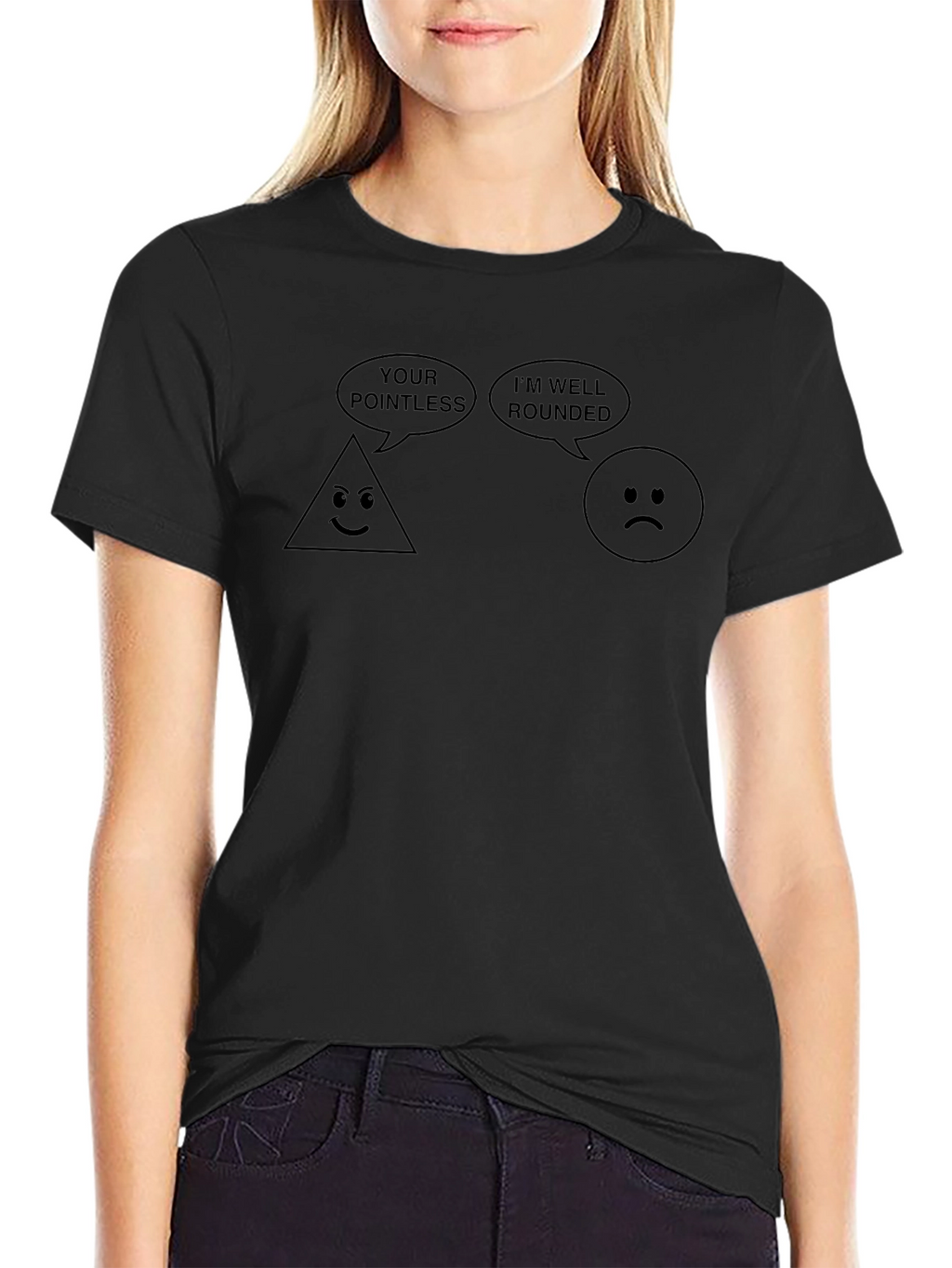Funny Geometric T-Shirt - Pointless Triangle Well Rounded Circle