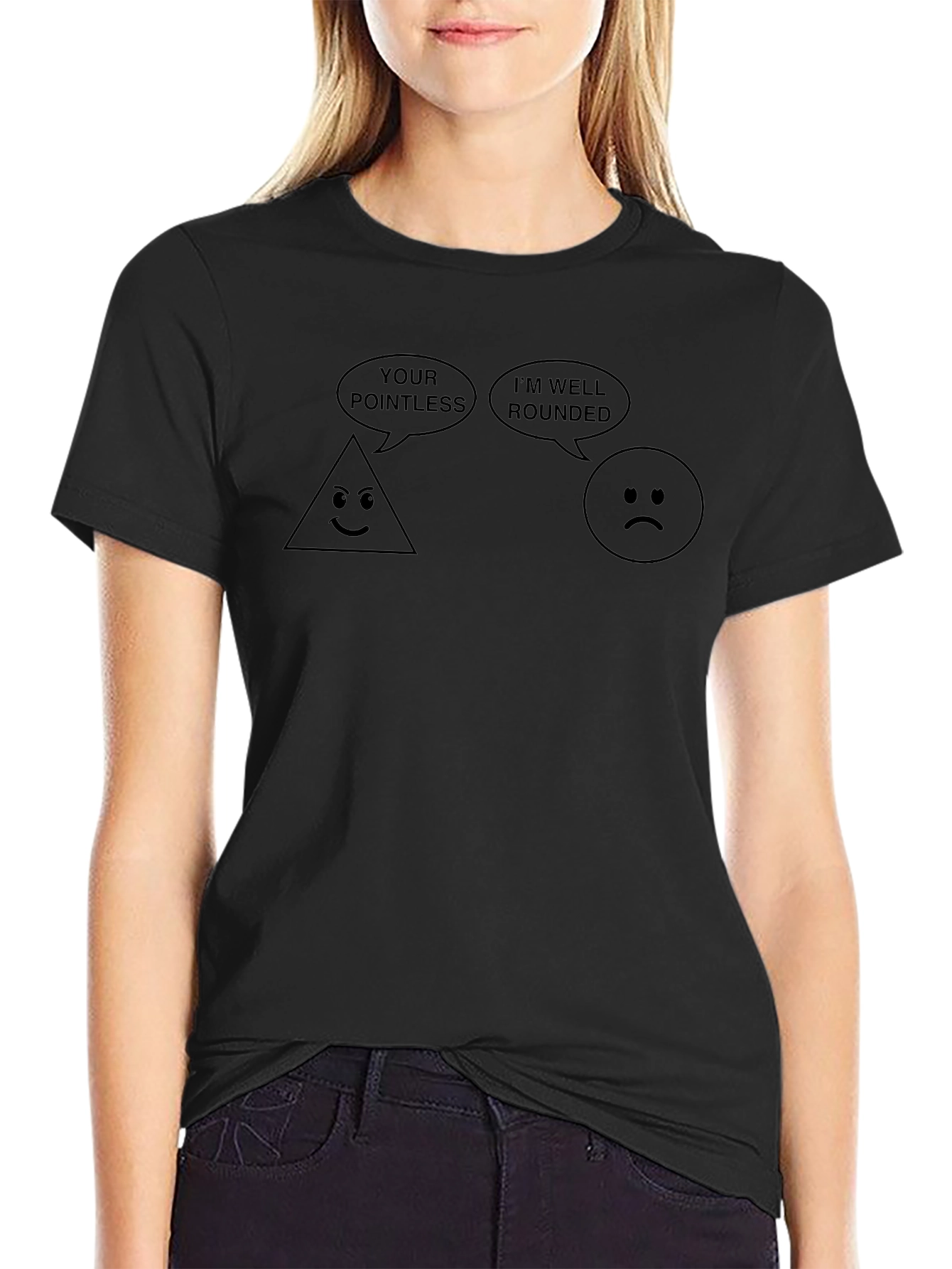 Funny Geometric T-Shirt - Pointless Triangle Well Rounded Circle