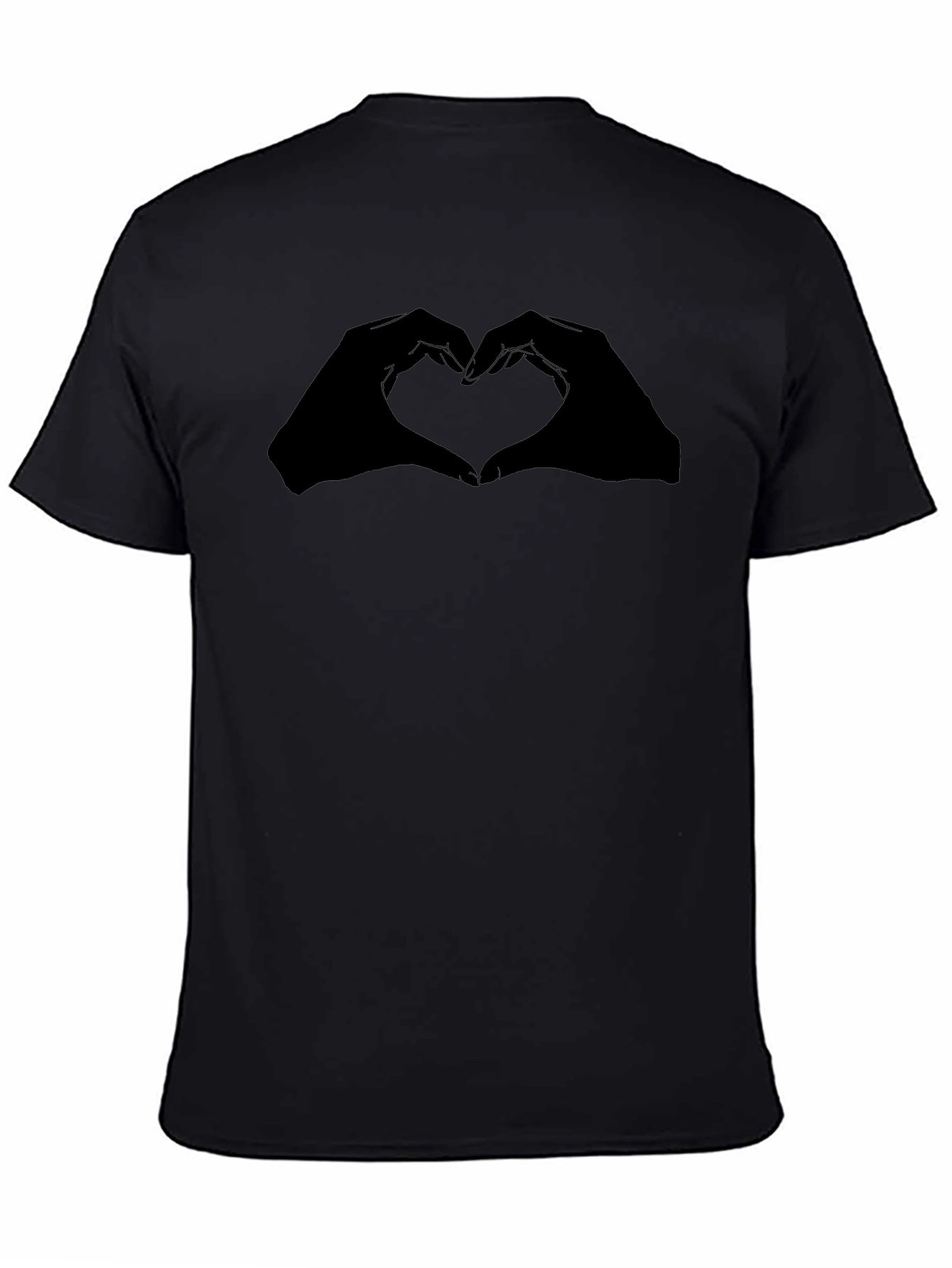 Heart Hands Graphic Black T-Shirt