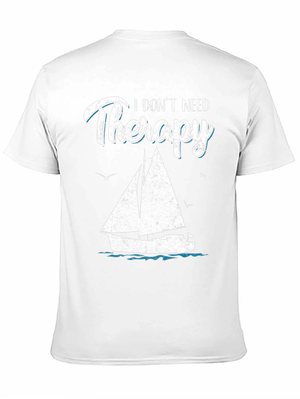 Sailboat Therapy Graphic T-Shirt: Black Cotton Tee