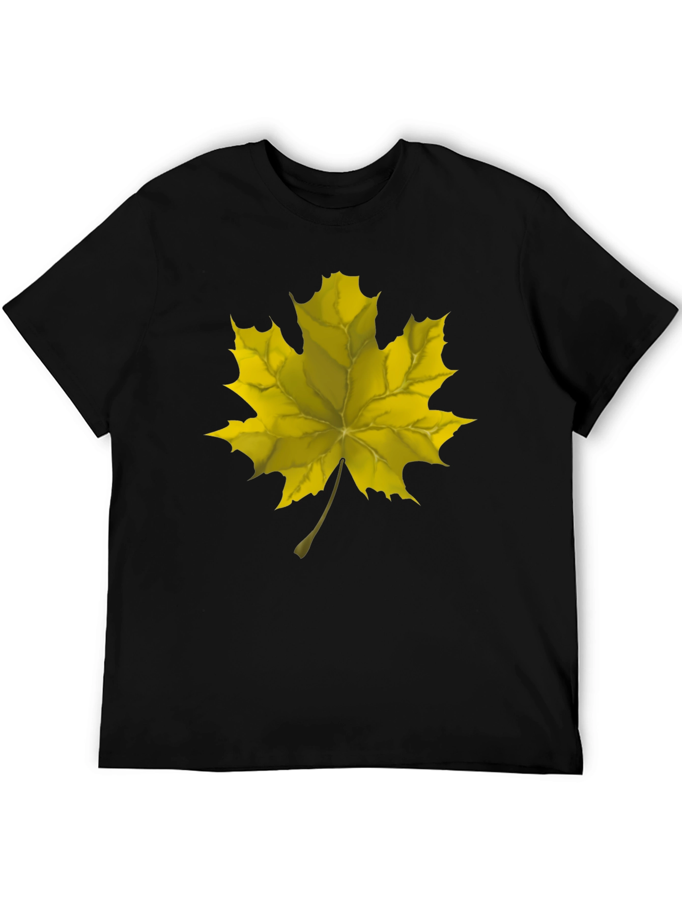 Maple Leaf Graphic Tee - Black Cotton Comfort