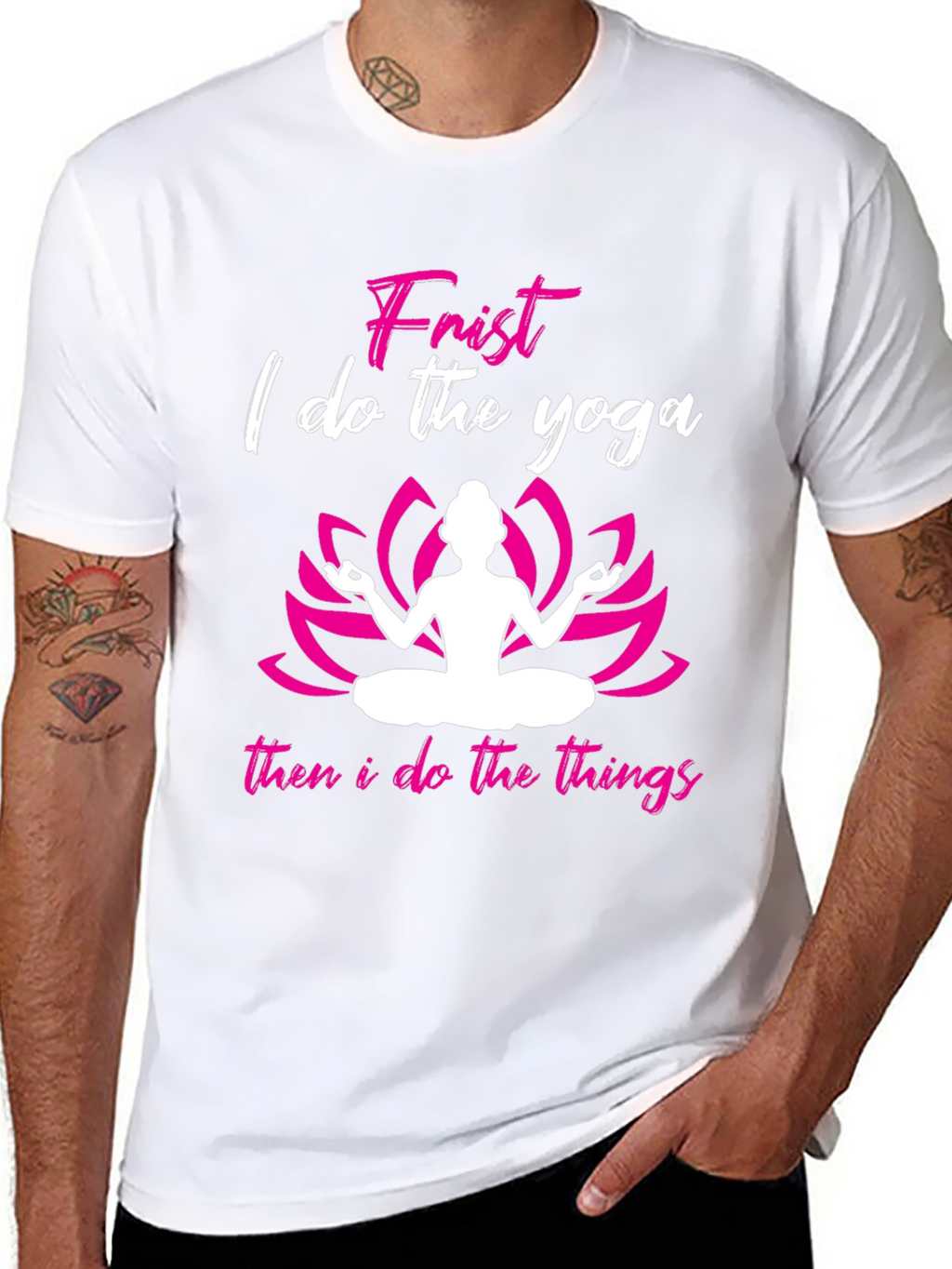 Yoga First Then Things Black Graphic Tee