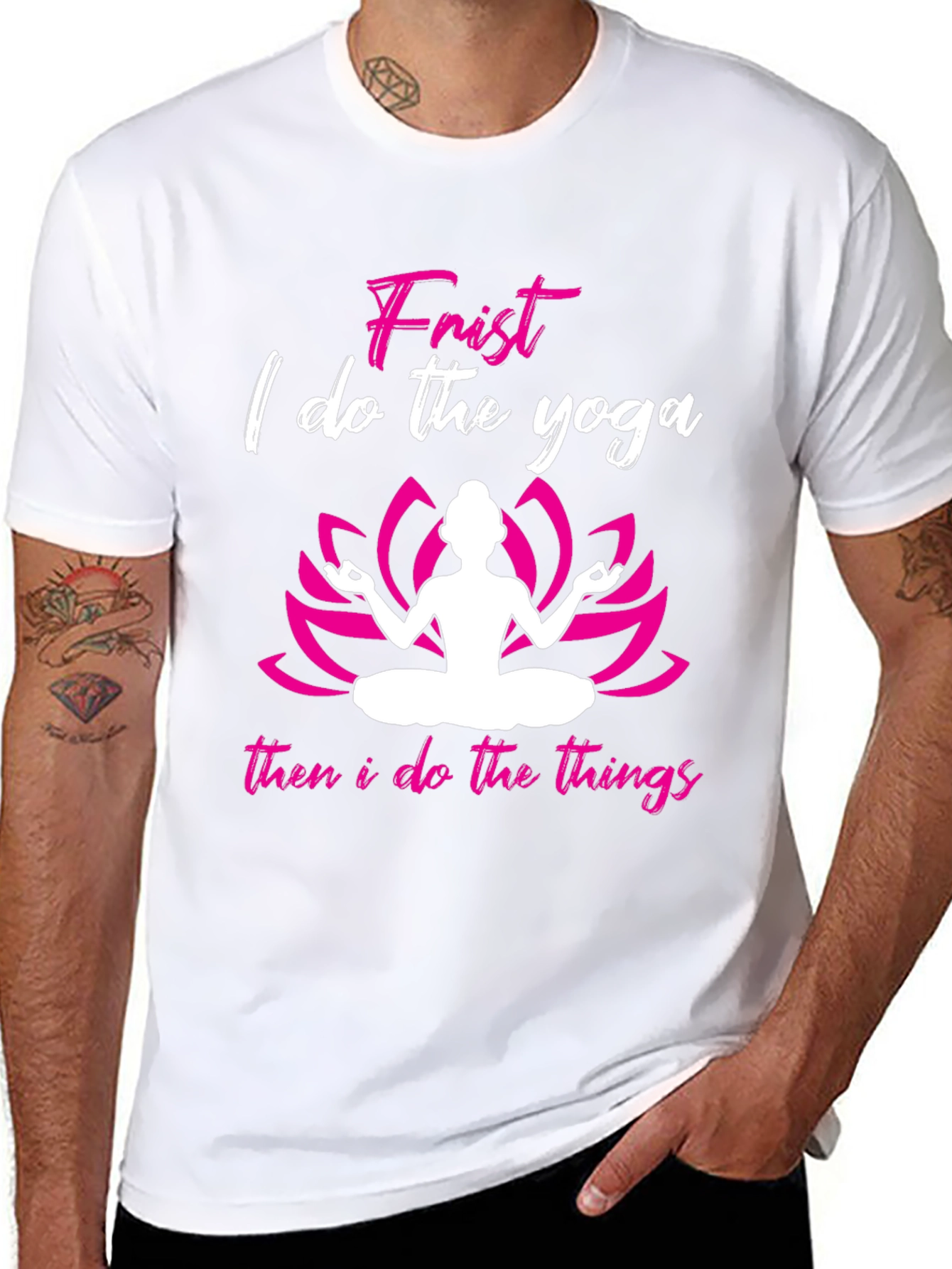 Yoga First Then Things Black Graphic Tee