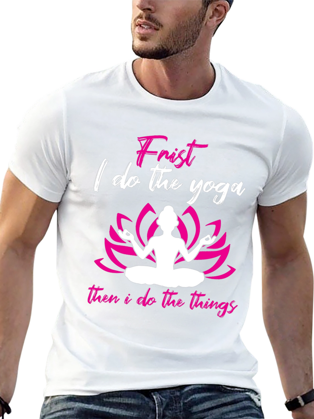Yoga First Then Things Black Graphic Tee