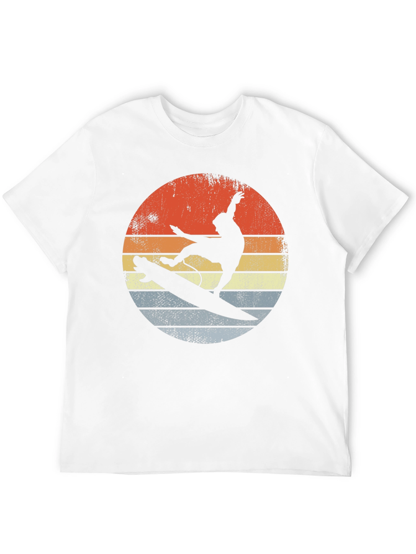 Retro Sunset Surfer Graphic Tee - Black