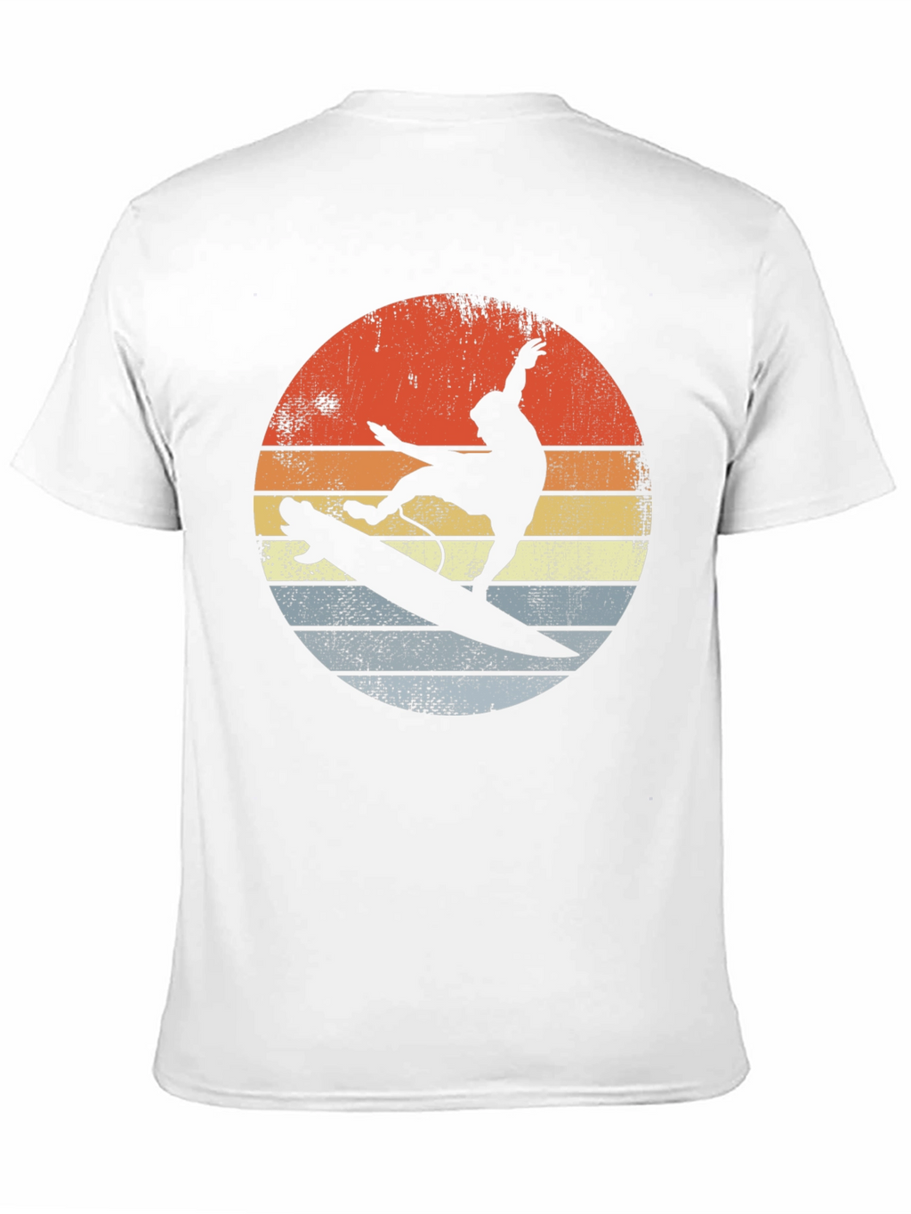 Retro Sunset Surfer Graphic Tee - Black