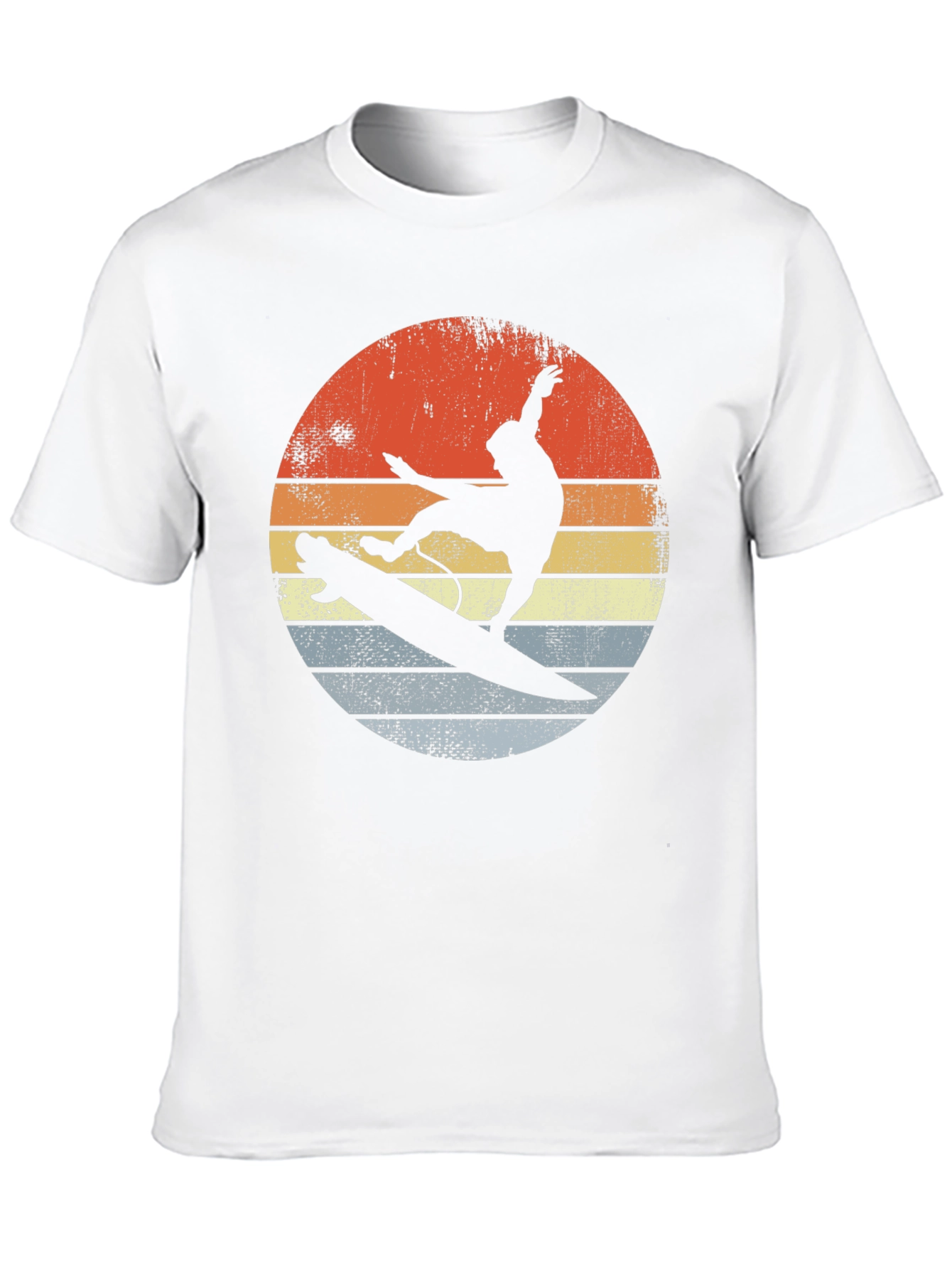 Retro Sunset Surfer Graphic Tee - Black