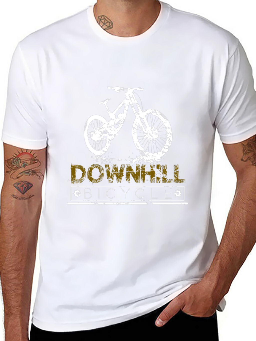 Downhill Bicycle T-Shirt - Black Graphic Tee