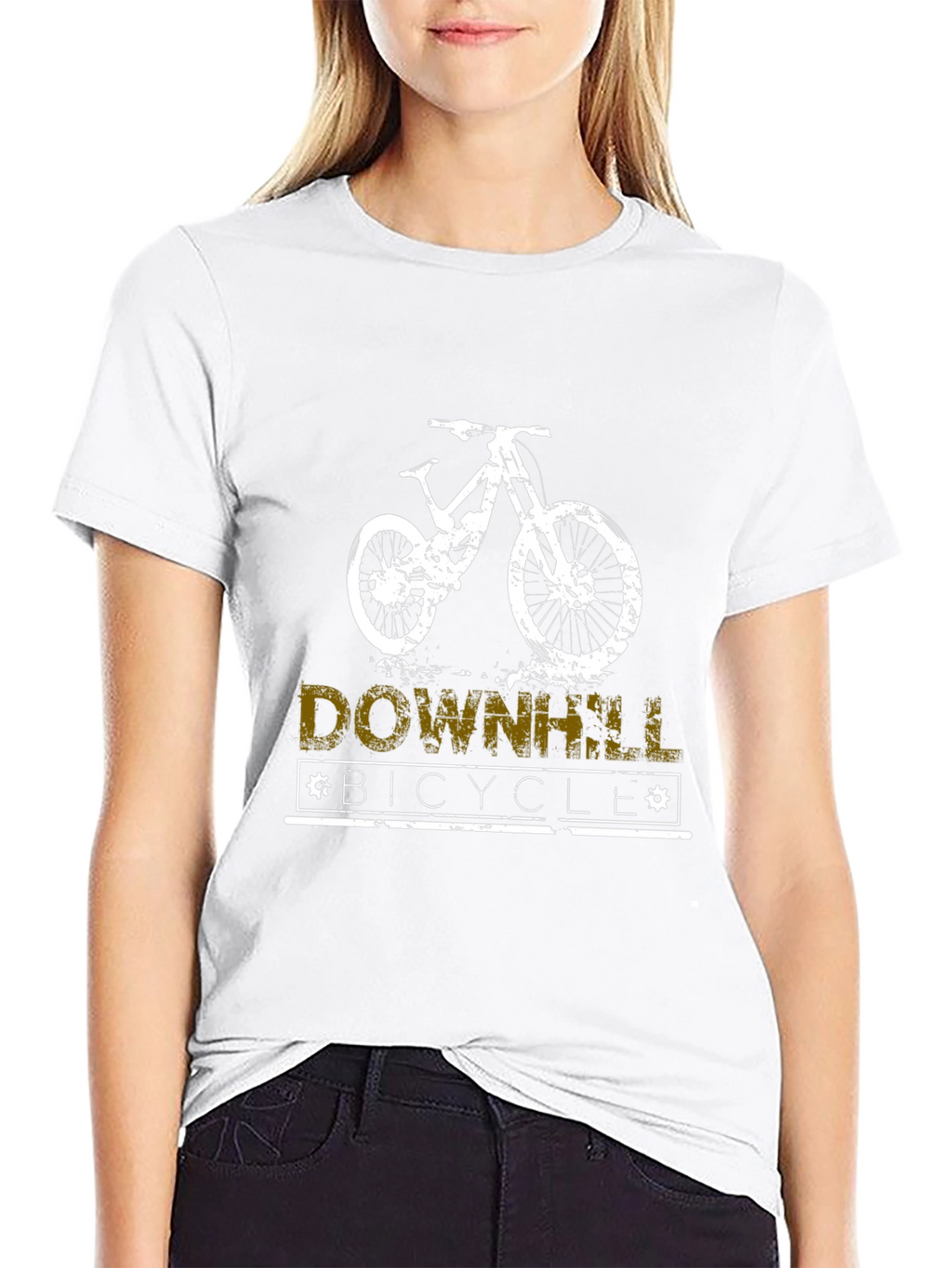 Downhill Bicycle T-Shirt - Black Graphic Tee