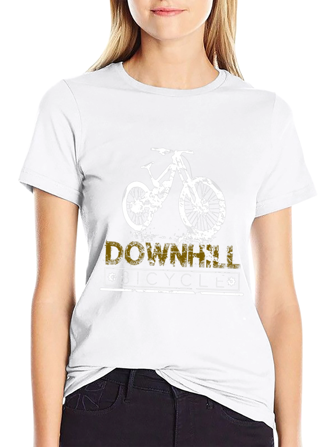Downhill Bicycle T-Shirt - Black Graphic Tee