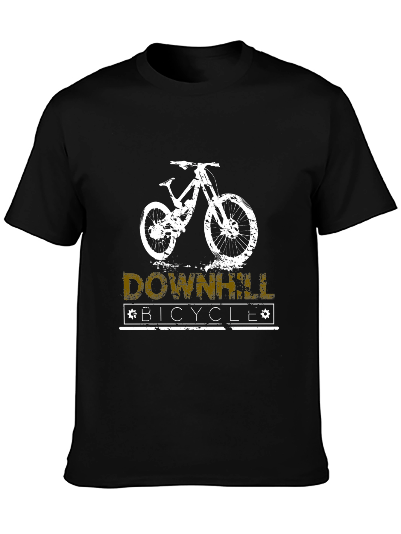 Downhill Bicycle T-Shirt - Black Graphic Tee