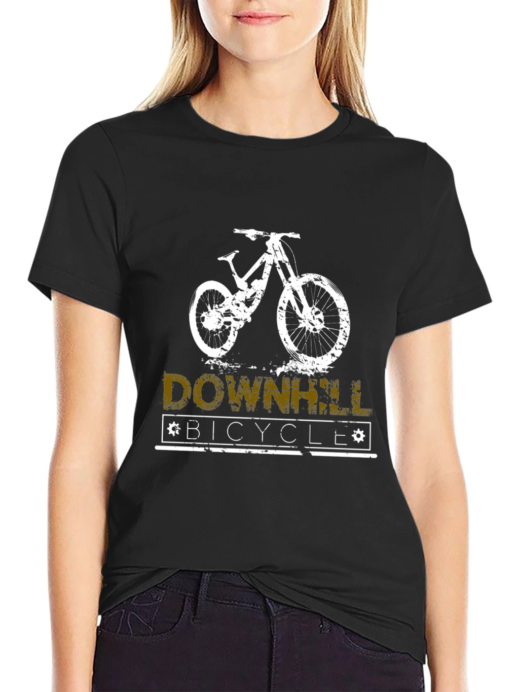 Downhill Bicycle T-Shirt - Black Graphic Tee