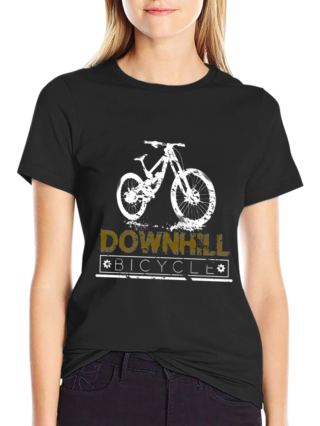 Downhill Bicycle T-Shirt - Black Graphic Tee