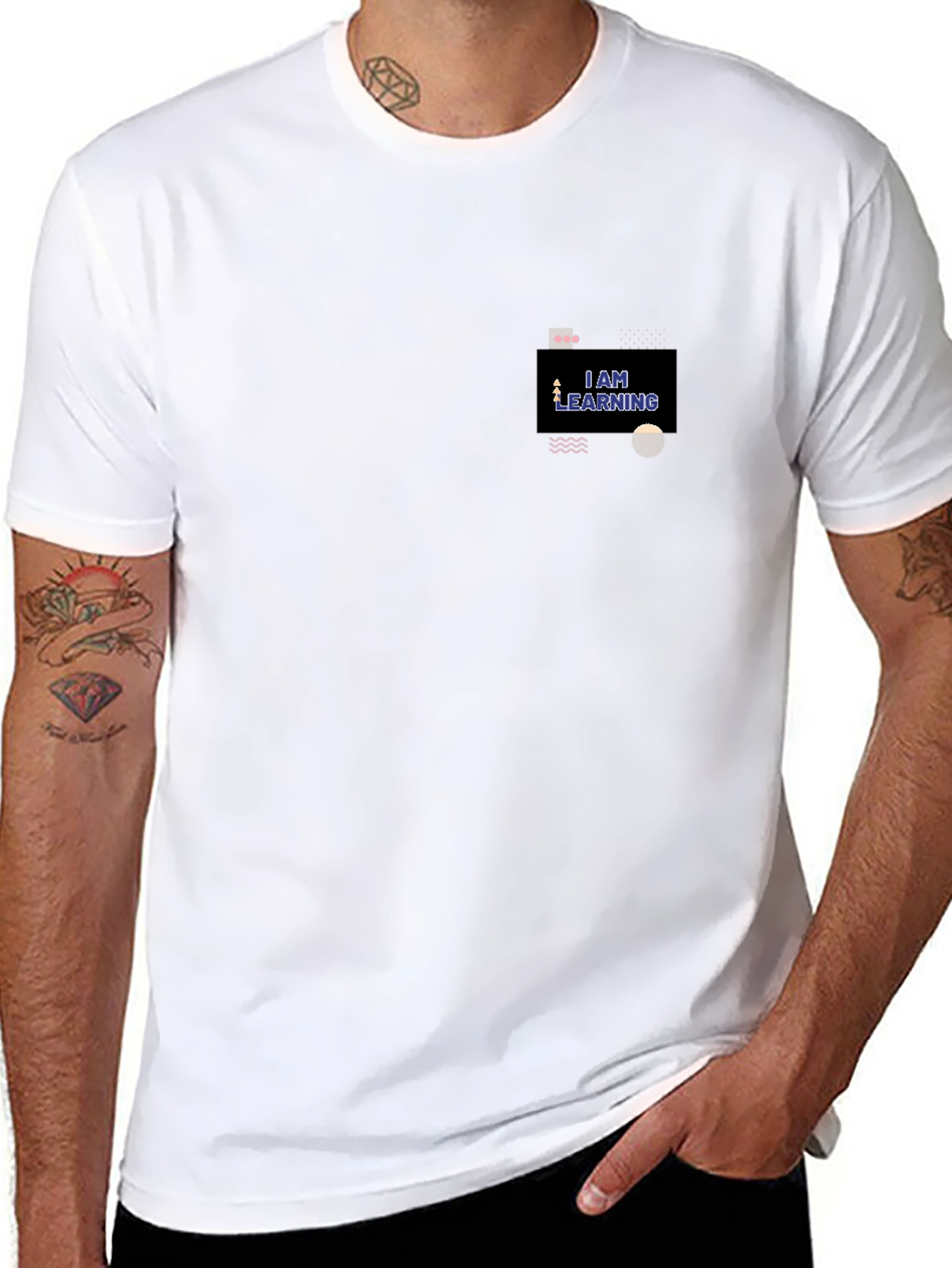 I AM LEARNING Black Graphic Tee