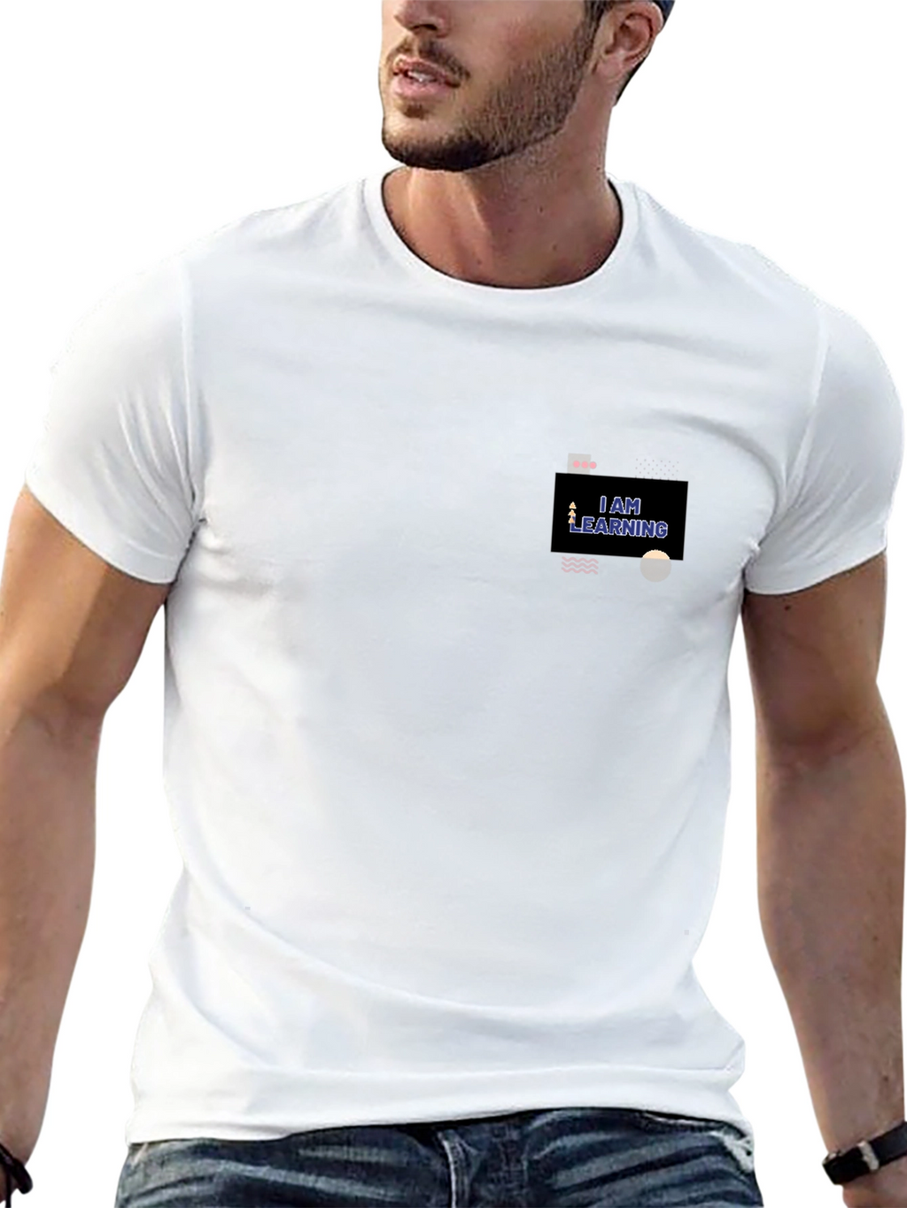 I AM LEARNING Black Graphic Tee