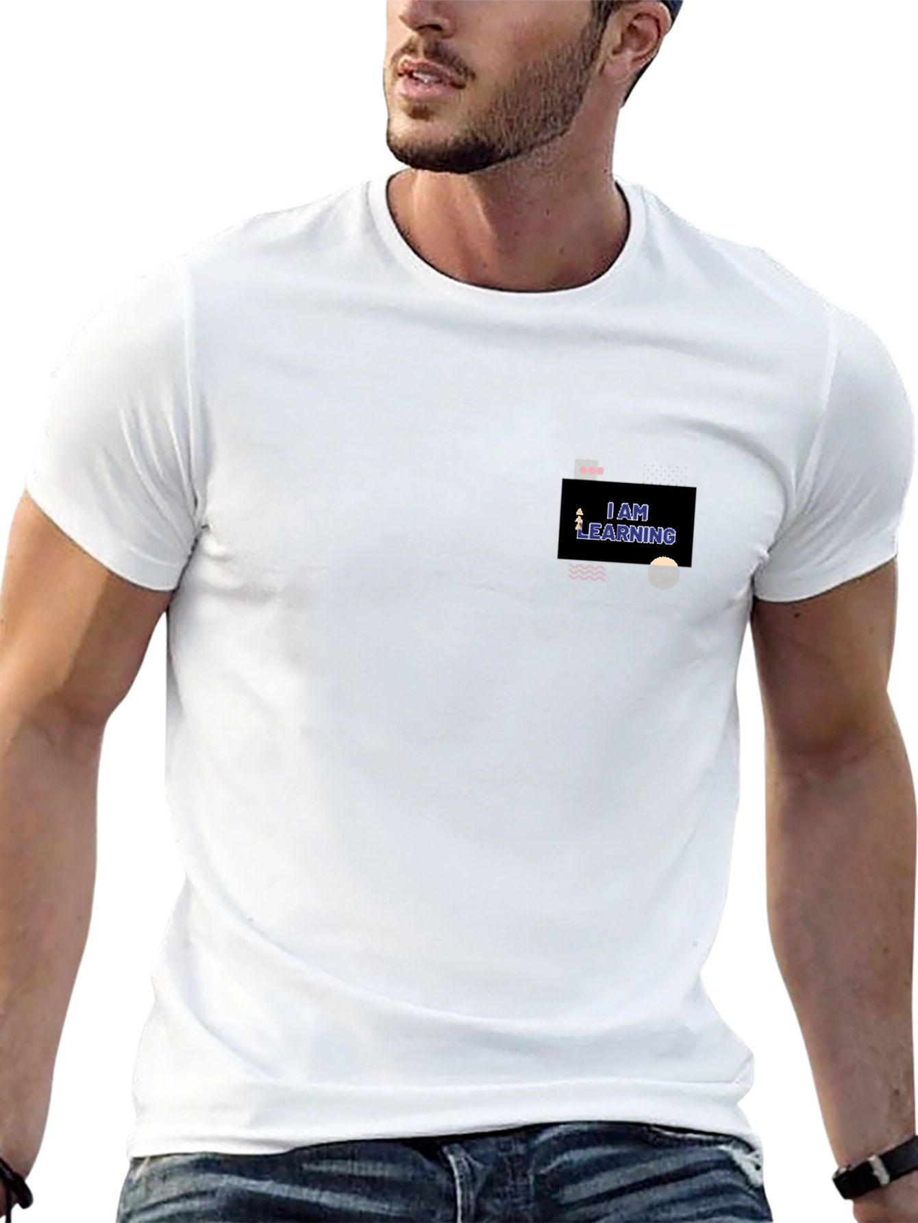 I AM LEARNING Black Graphic Tee
